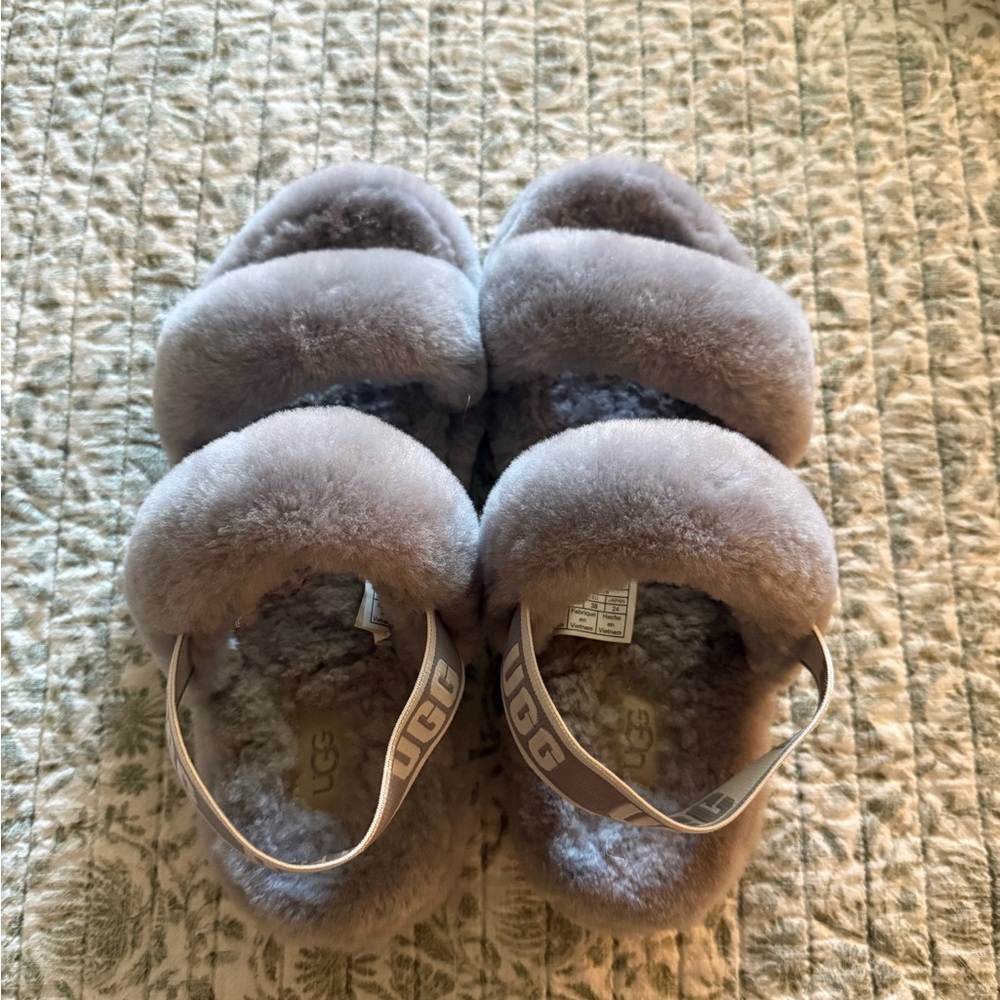 UGG Plush Gray Slippers